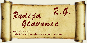 Radija Glavonić vizit kartica